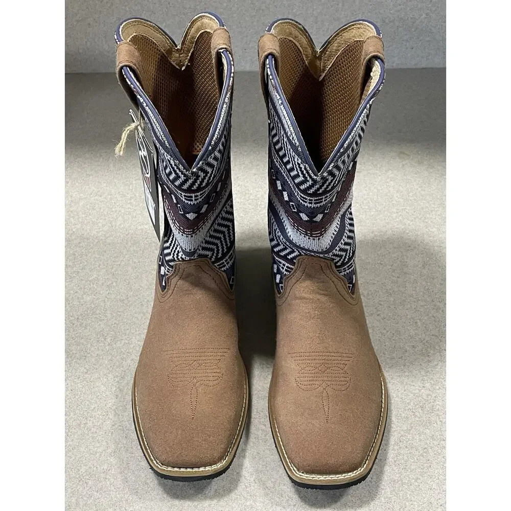 Twisted X Children's Size 4M Hooey Aztec Print /Brown Square Toe Boots -Western